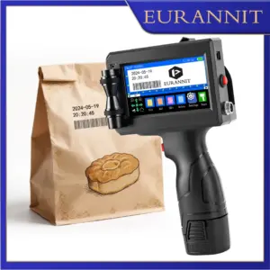 EURANNIT E15 Portable Printer 12.7mm/25.4mm Handheld Inkjet Printer Batch Number Logo Date QR Barcode Image Label Coding Machine