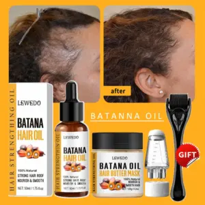 Batana Oil Hair Growth Kit Traction Alopecia Hair Repair Spray Repairs Damage Hair Keratin Hair Scalp Regrowth Treatment Mask