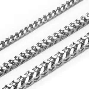 1Pc Size 3mm-5mm Gold/Silver Color 316L Stainless Steel Franco Fox tail Chain Necklace Women Men Jewelry Gift Dropshipping