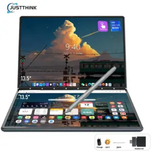 Dual Screen Laptop Intel N100 Processor 13.5+13.5 Inch touch Screen Gaming Laptop DDR4 32GB 1TB 512GB SSD Notebook Computer